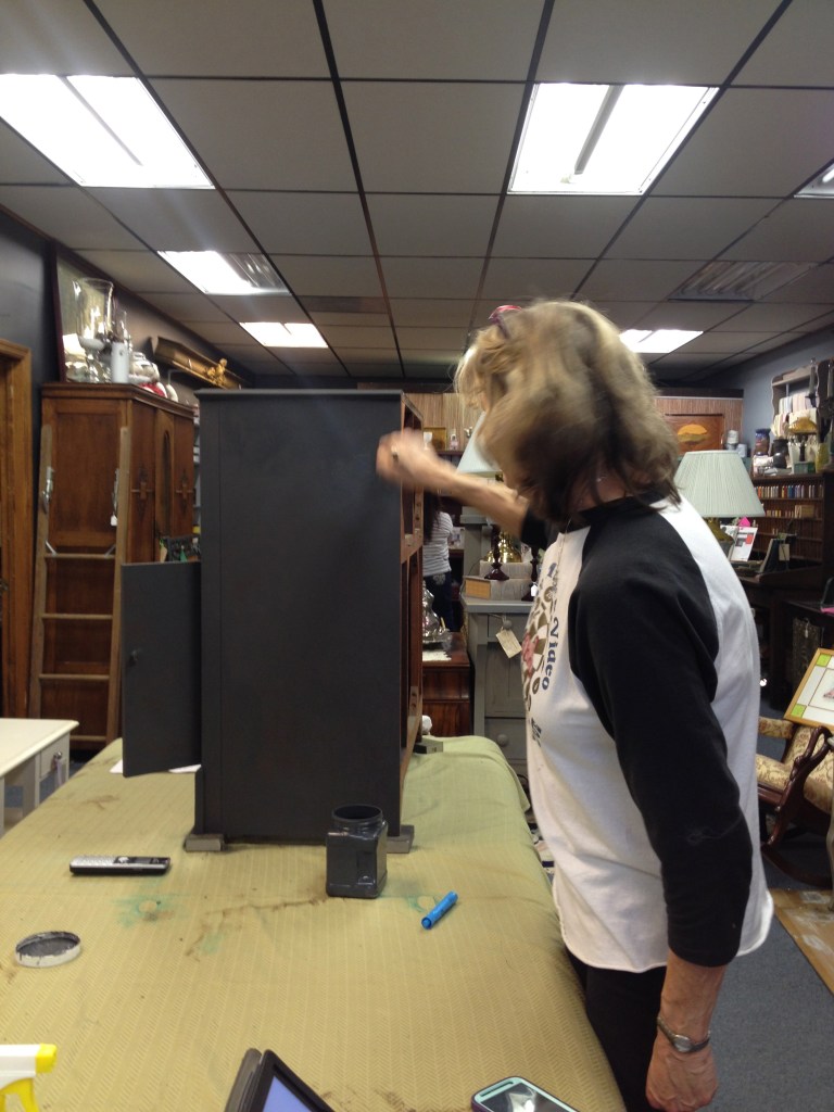 Terris working in her shop