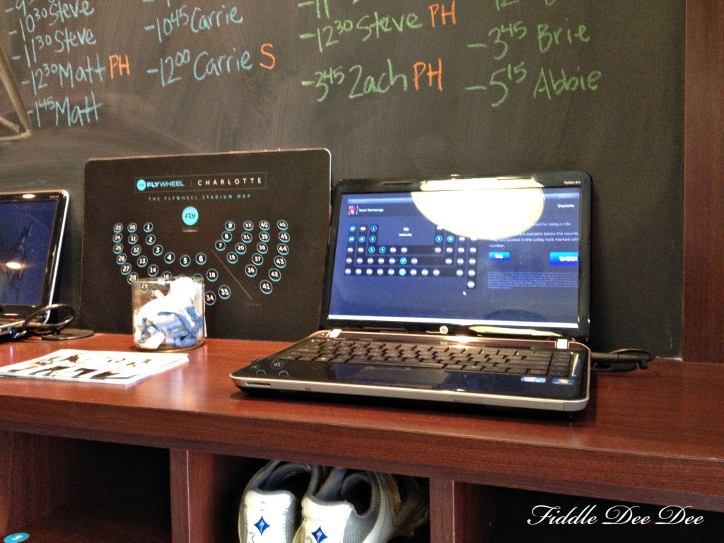 There are four computers set up for you to check-in on and your shoes for the class will be in the cubb below.