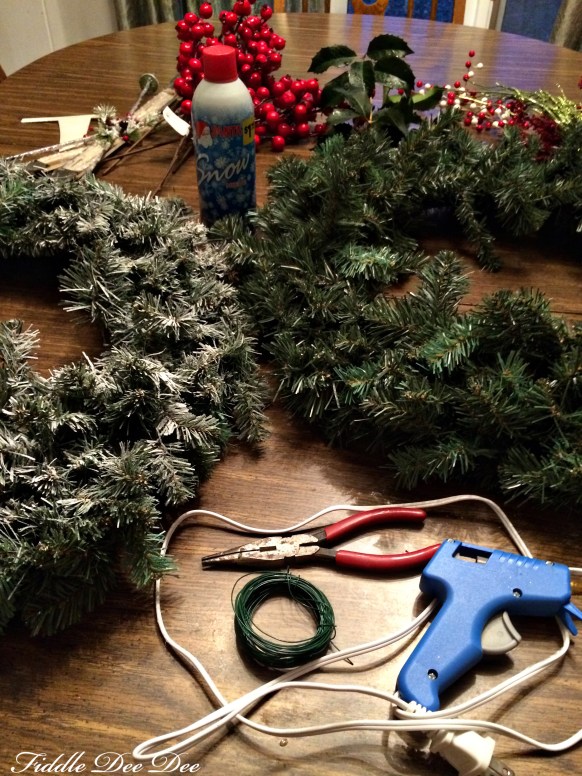supplies for making a wreath