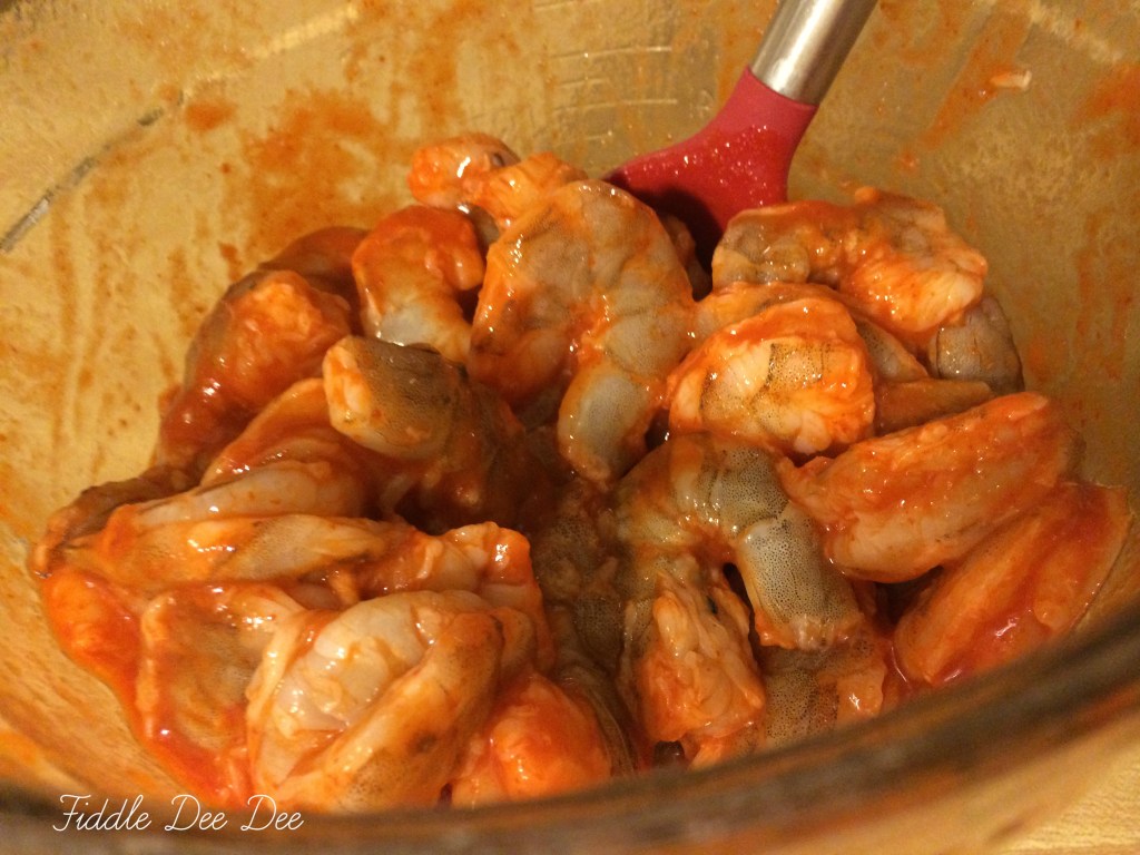 Use a glass bowl when marinating your shrimp 