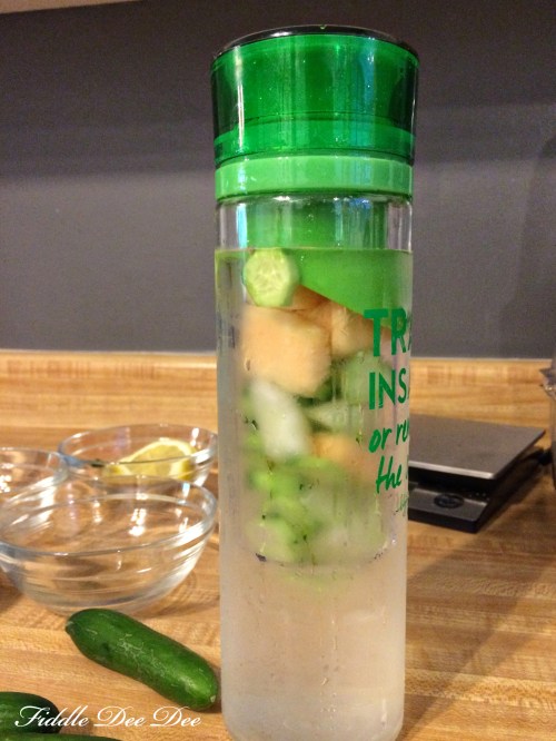 cucumber melon in a sports bottle with an infuser.... my 17 year old loves to use this at school!