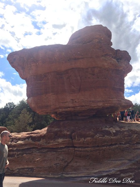 Rear of Balancing rock .... Federal Safety regs required the park to cement the rock into place despite the fact it had been balancing in the same formation for 100's of years.