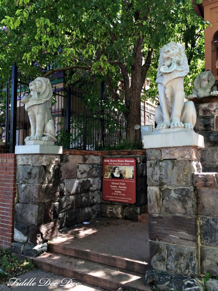 The lions at the entrance of the Molly Brown property