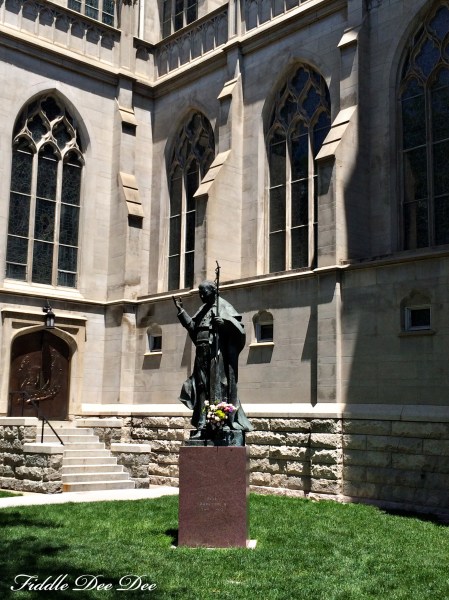 Pope John Paul II visited the cathedral and they have this statue to commemorate that visit.