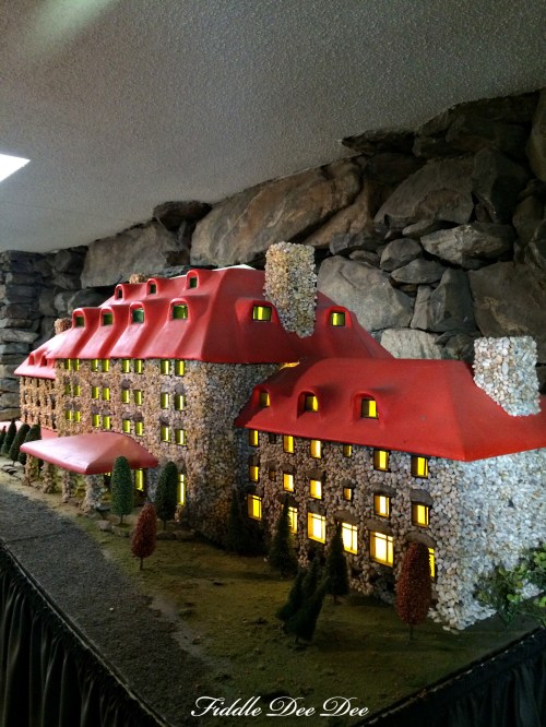 A model of the Grove Park Inn on display