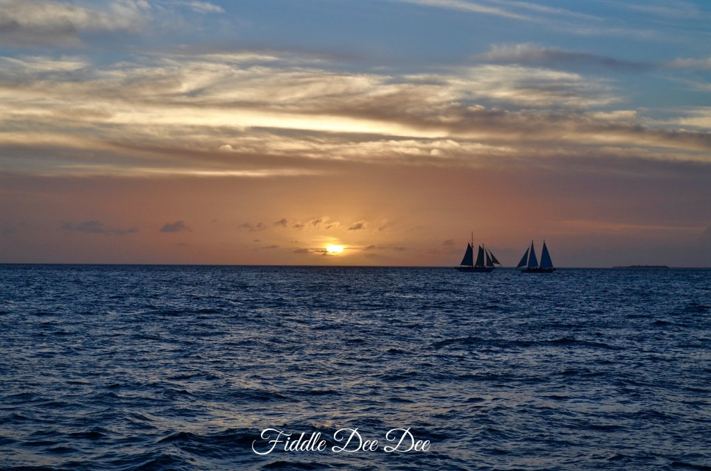 New Years Eve Sunset cruise on the Jolly II Rover sailing from the port at Key West.