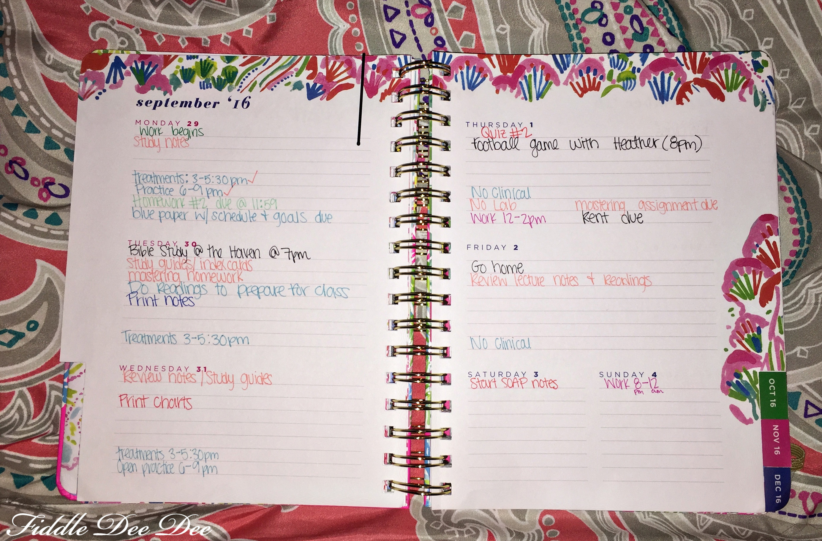 college girl planner