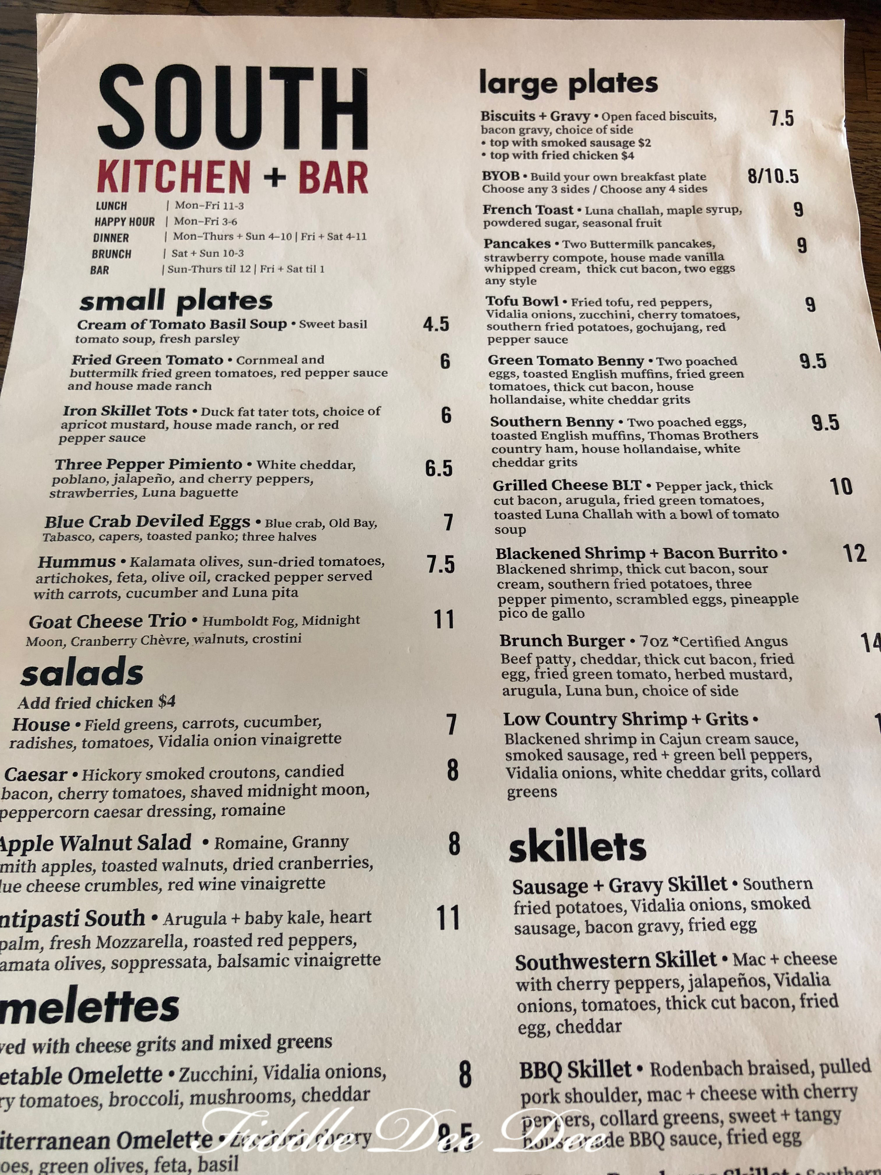 South-Kitchen-Menu | Fiddle Dee Dee